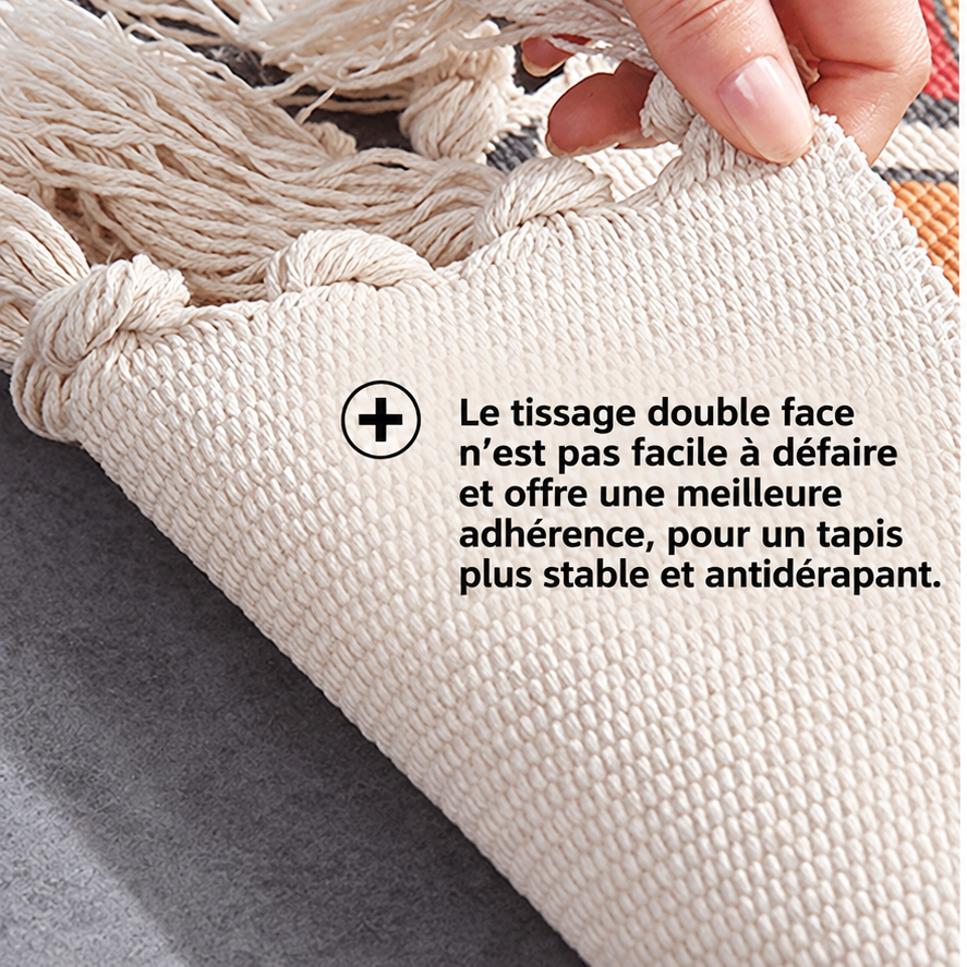 Tapis salon élégant | tissé à motifs géométriques
