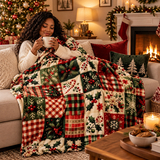 Plaid canapé Noël | Flanelle Cocooning
