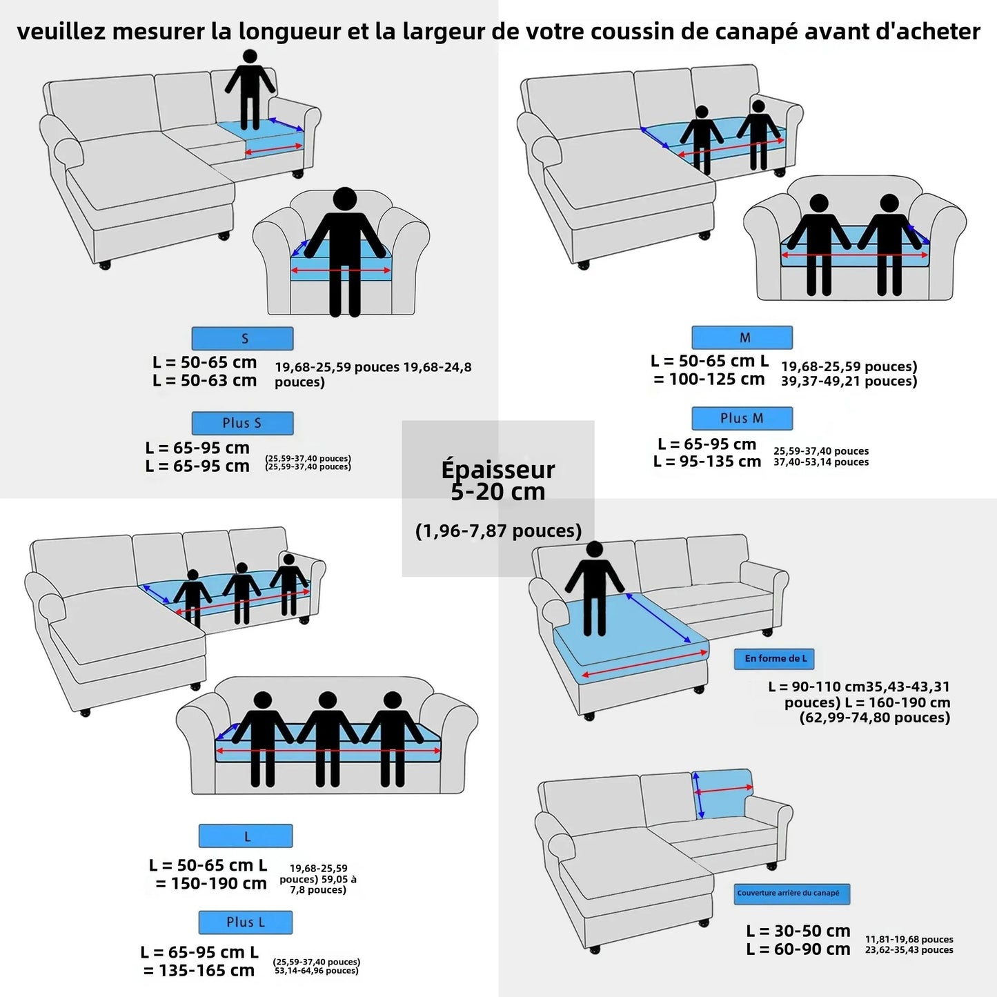 Housse canapé d'angle | Extensible Élégante