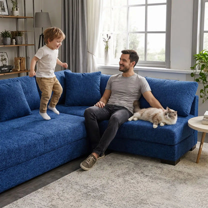 Housse canapé d'angle | Extensible Élégante