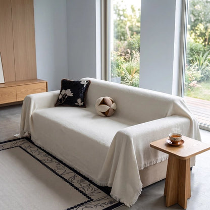 Jeté de canapé beige