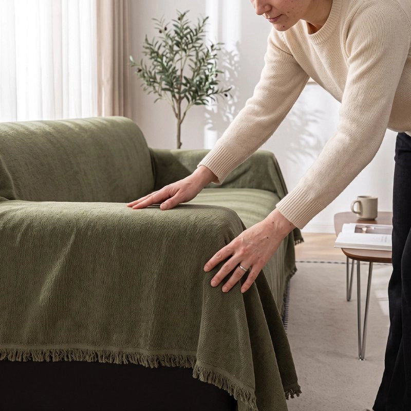 Jeté de canapé vert femme ajuste