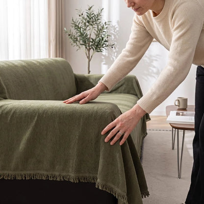 Jeté de canapé vert femme ajuste